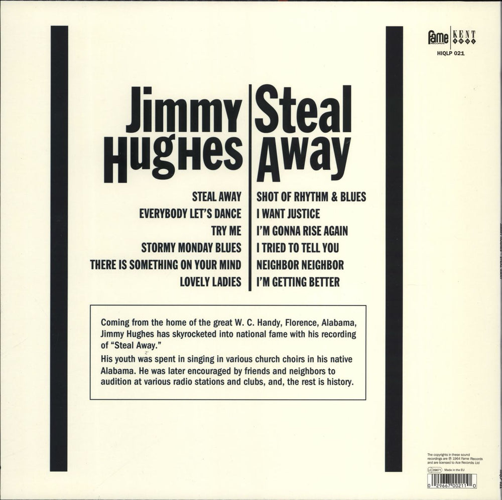 Jimmy Hughes Steal Away - Blue Marble Vinyl UK vinyl LP album (LP record) 029667002110