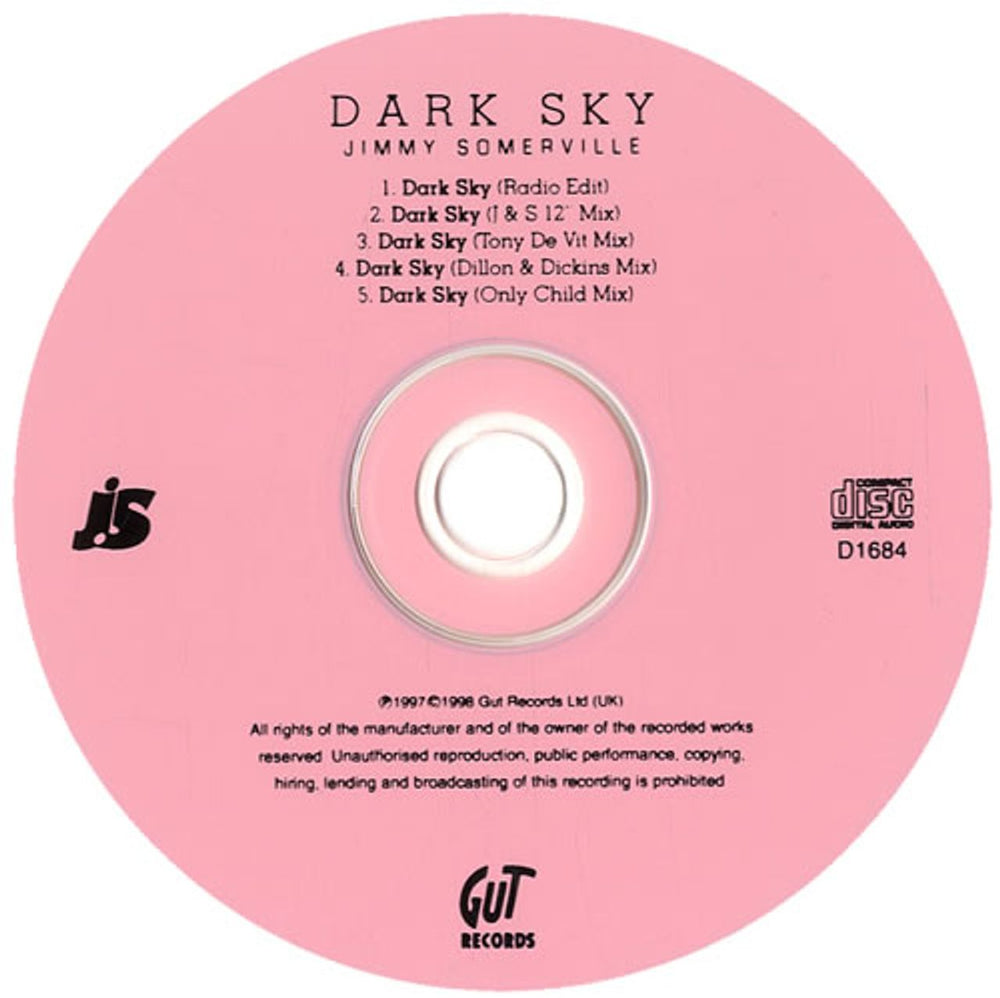 Jimmy Somerville Dark Sky Australian CD single (CD5 / 5") SVLC5DA597950
