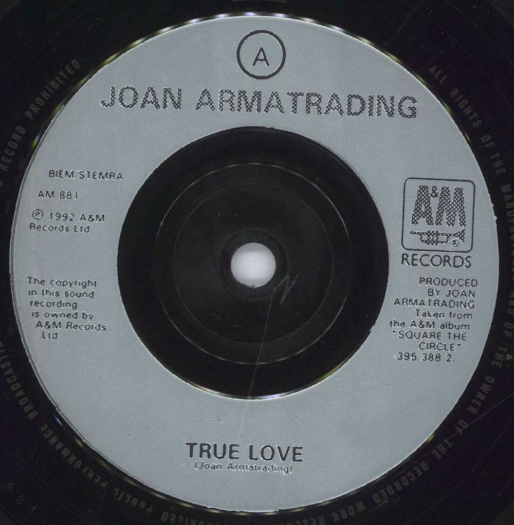 Joan Armatrading True Love UK 7" vinyl single (7 inch record / 45) ARM07TR820470