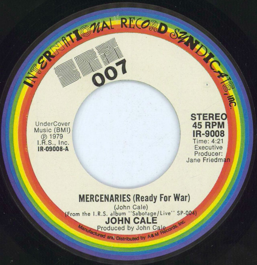 John Cale Mercenaries (Ready For War) US 7" vinyl single (7 inch record / 45) JCA07ME815492