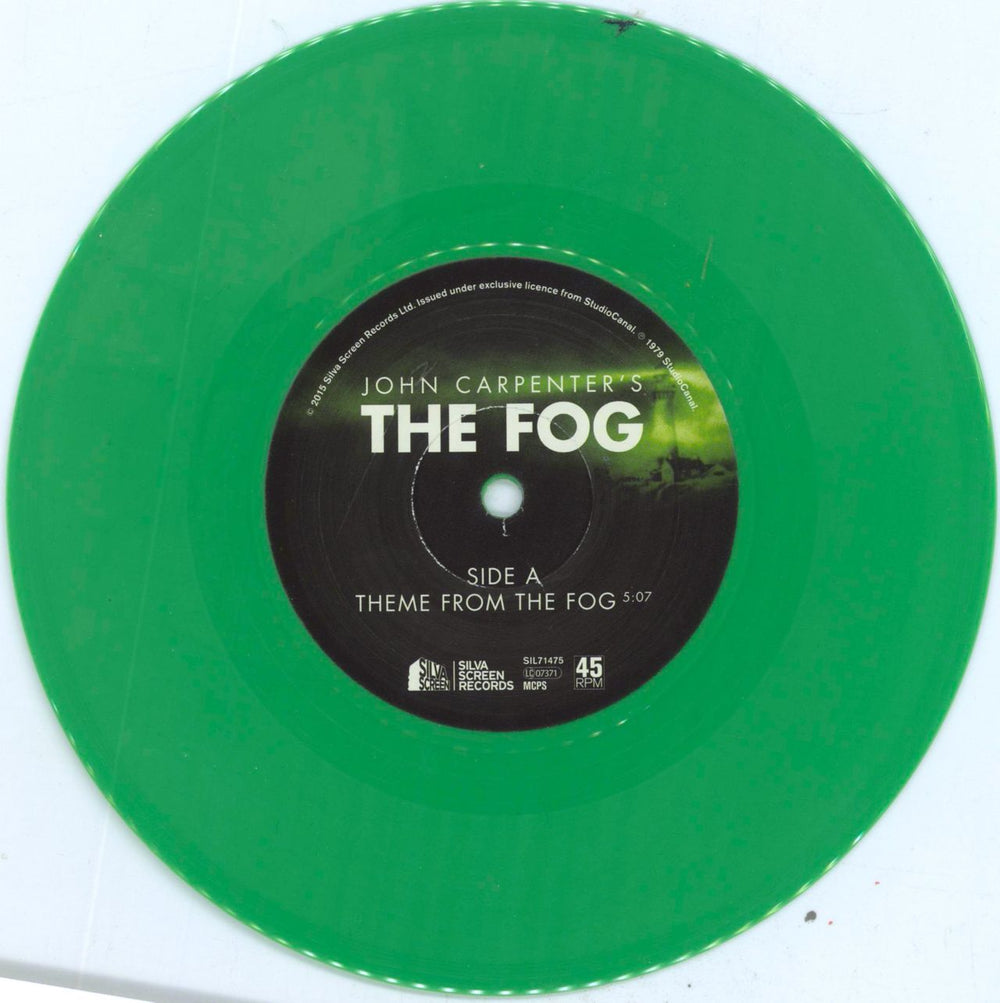 John Carpenter The Fog - Green Vinyl UK 7" vinyl single (7 inch record / 45) JZV07TH806011