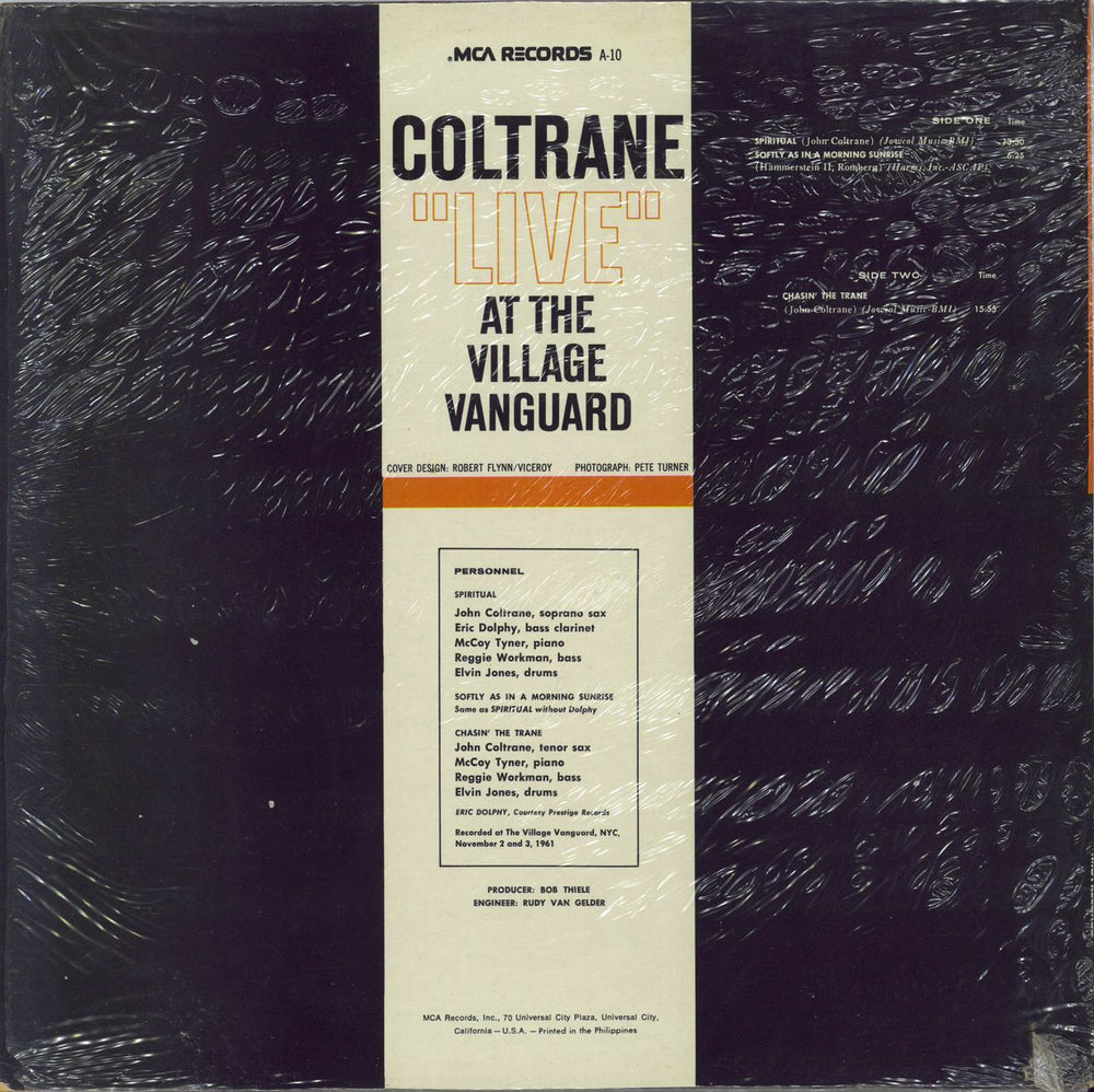 John Coltrane Live At The Village Vanguard - Shrink Philippino vinyl LP album (LP record)