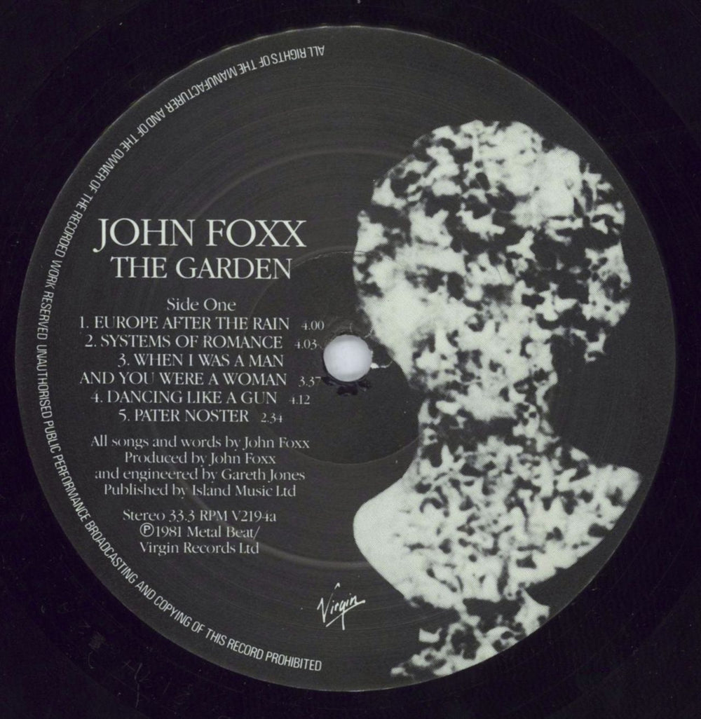 John Foxx The Garden - EX UK vinyl LP album (LP record) JFXLPTH818783