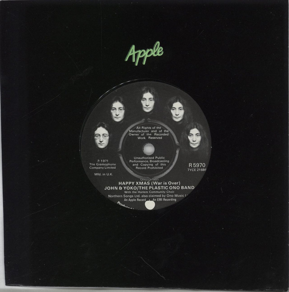 John Lennon Happy Xmas [War Is Over] - 4pr UK 7" vinyl single (7 inch record / 45) R5970