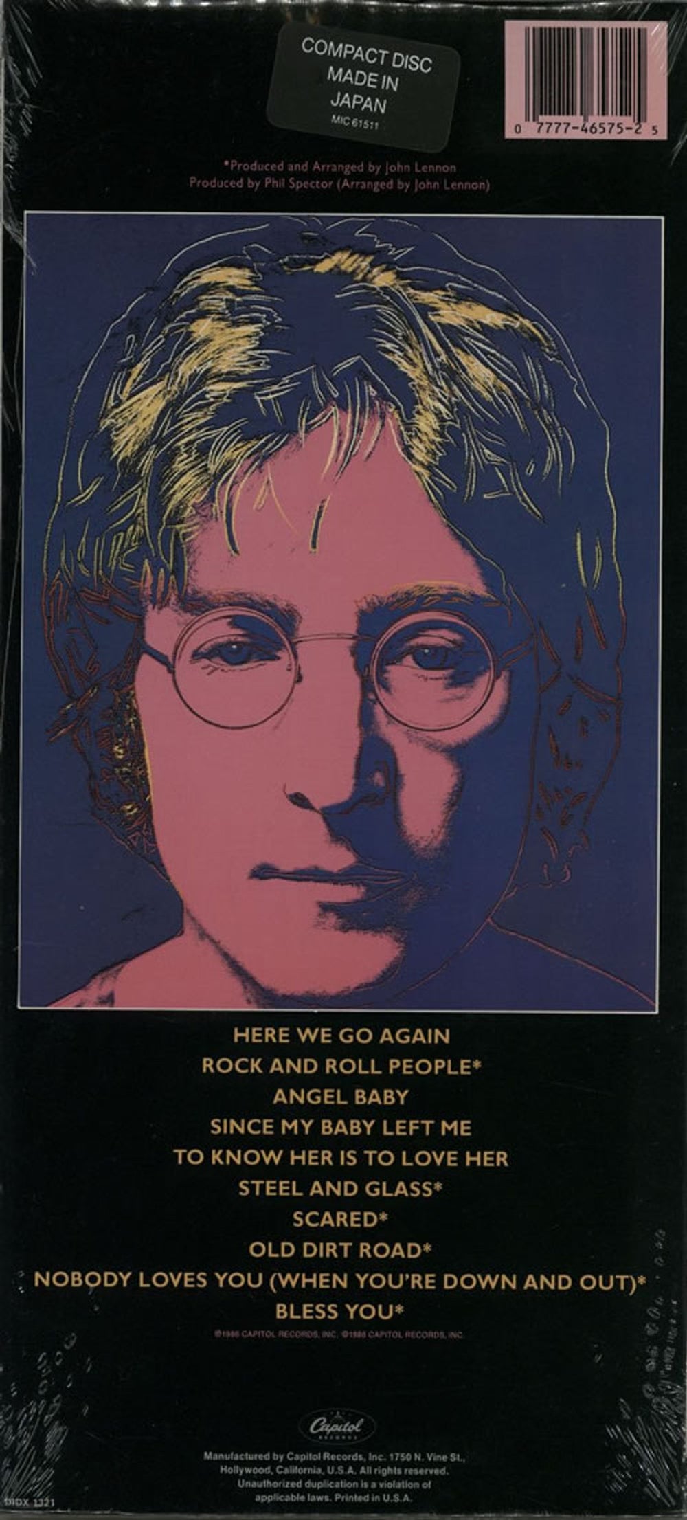 John Lennon Menlove Ave. - Sealed Longbox US CD album (CDLP) LENCDME156548