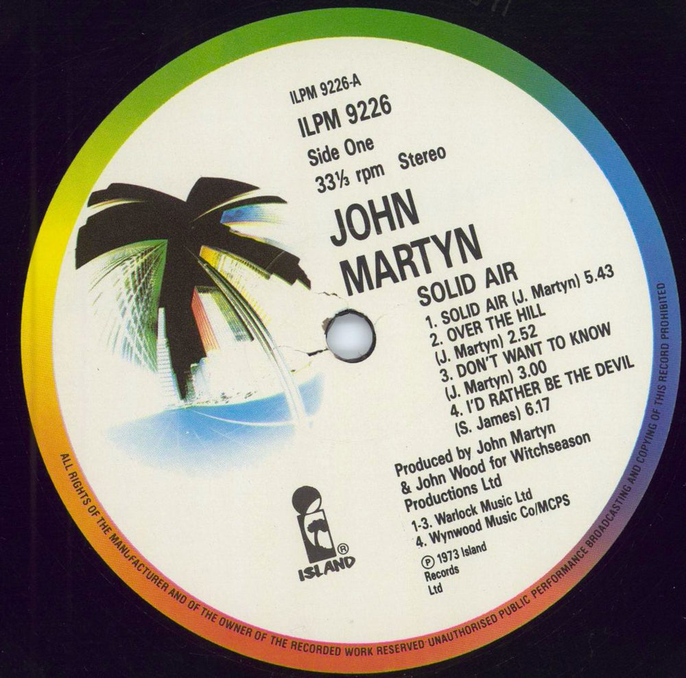 John Martyn Solid Air - Rainbow Rim UK vinyl LP album (LP record) JMYLPSO495410