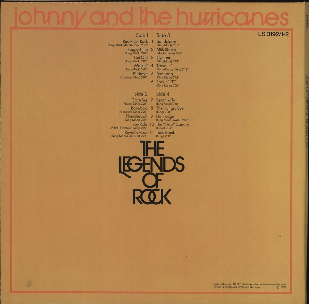 Johnny & The Hurricanes The Legends Of Rock German 2-LP vinyl record set (Double LP Album)