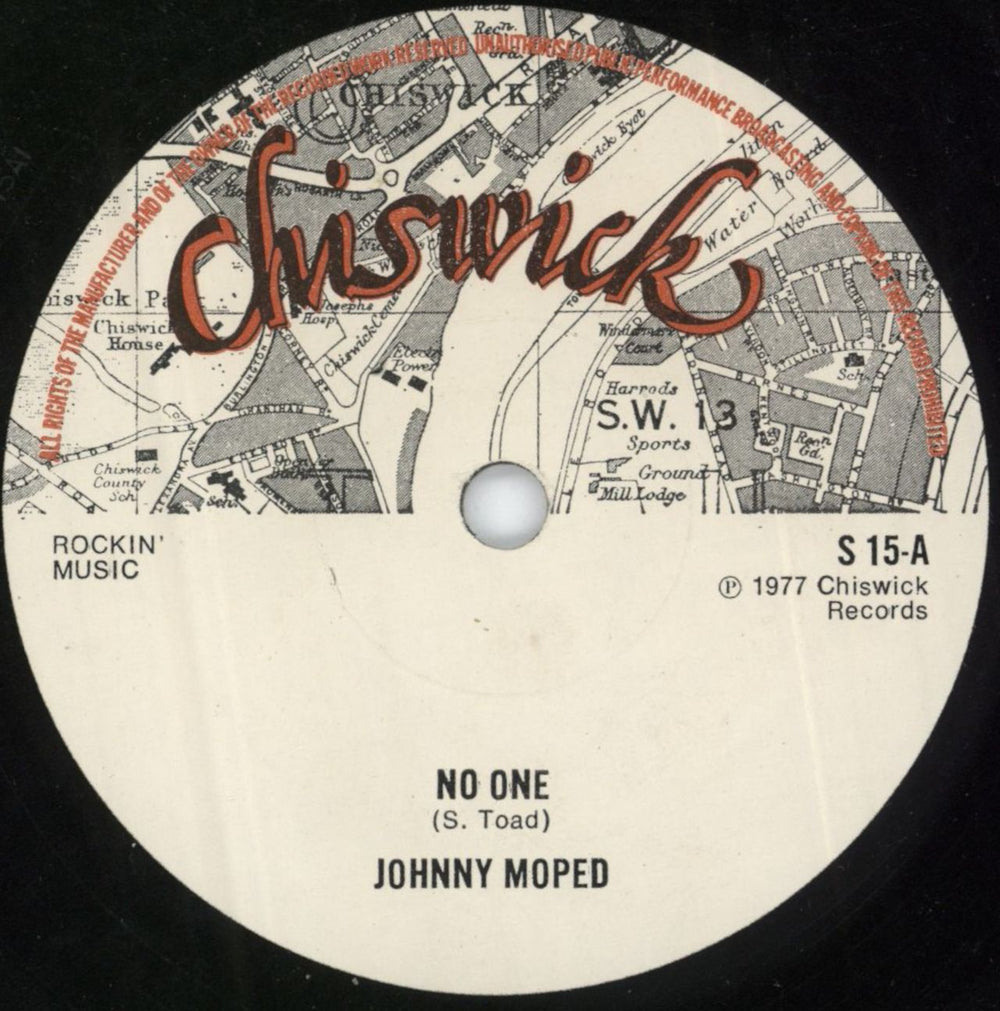 Johnny Moped No One - Laminated P/s UK 7" vinyl single (7 inch record / 45) JMD07NO692455