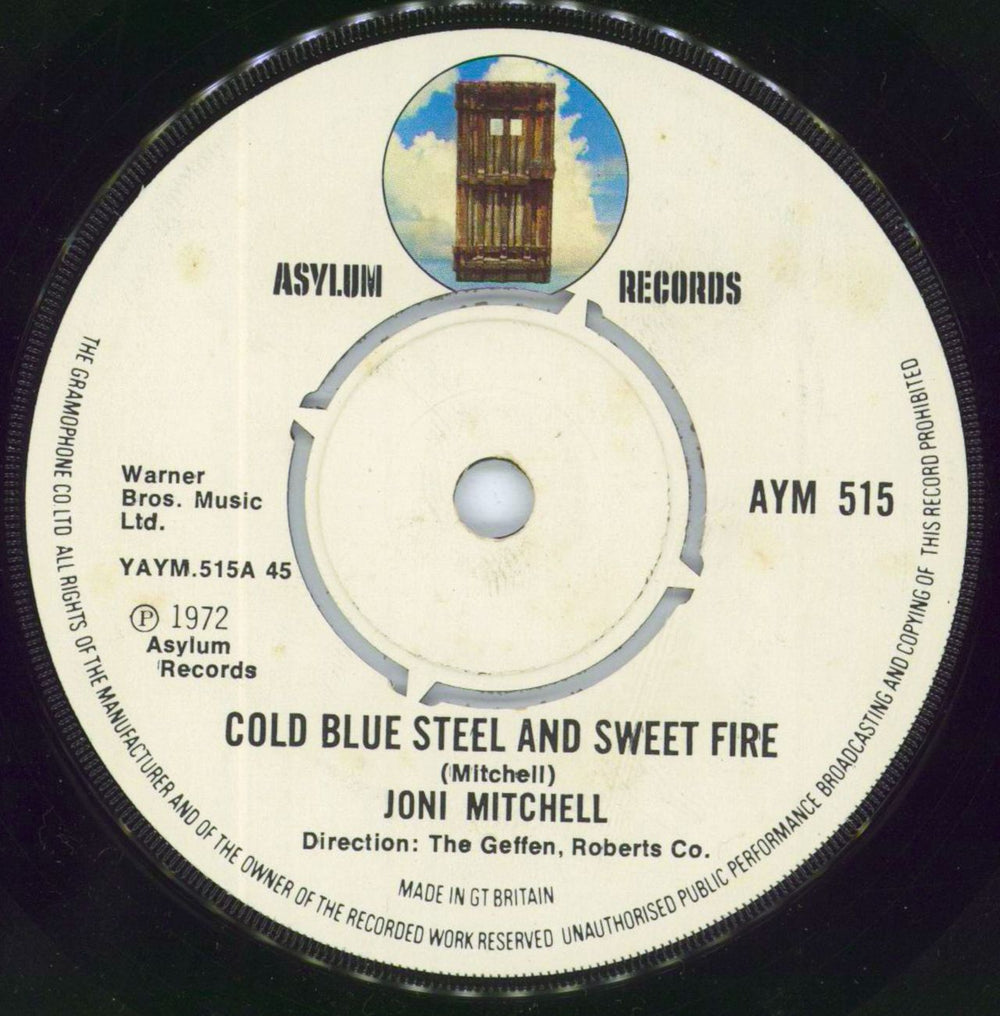 Joni Mitchell Cold Blue Steel And Sweet Fire UK 7" vinyl single (7 inch record / 45) AYM515