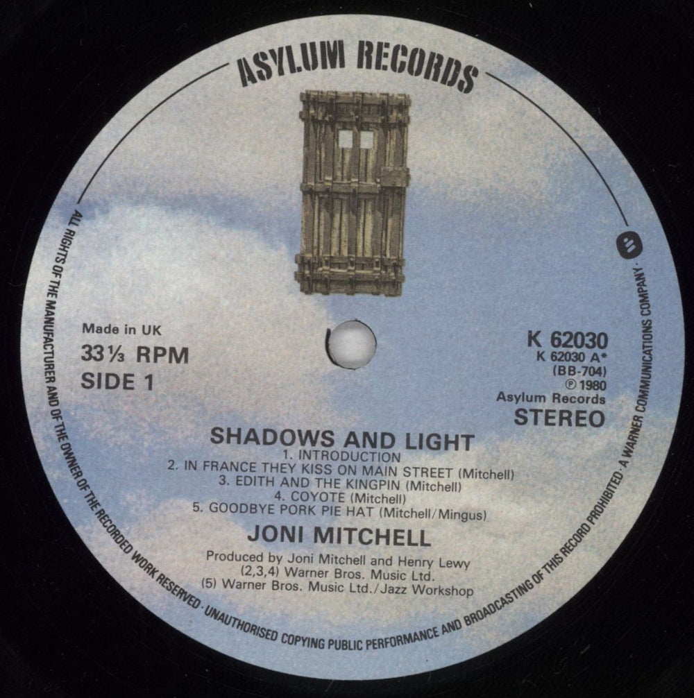 Joni Mitchell Shadows And Light - EX UK 2-LP vinyl record set (Double LP Album) JNI2LSH825825