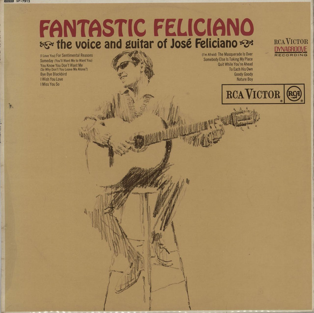 José Feliciano Fantastic Feliciano UK vinyl LP album (LP record) SF-7913