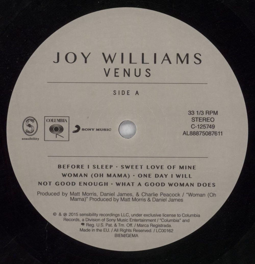 Joy Williams Venus UK vinyl LP album (LP record) 6W5LPVE818176