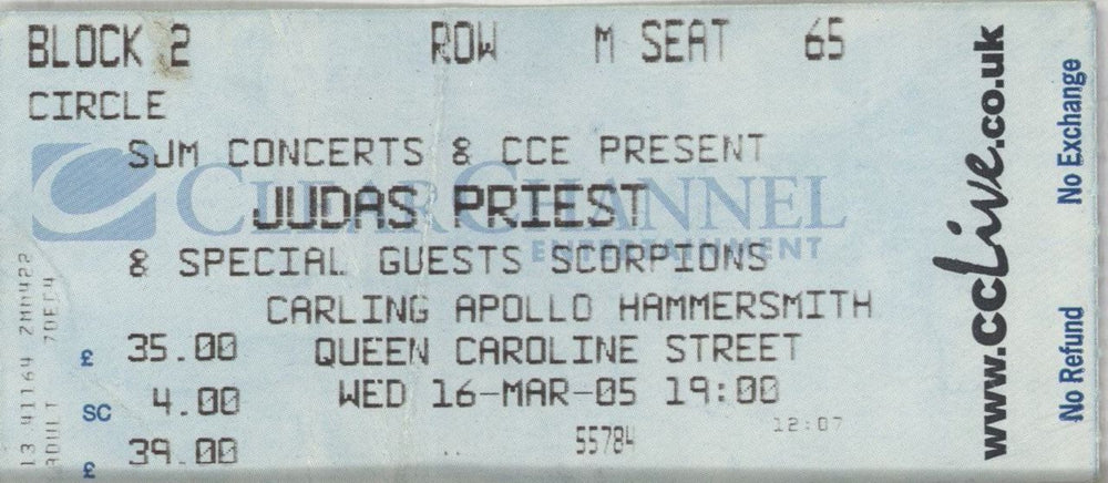 Judas Priest World Tour 2005 + Ticket stub UK tour programme JUDTRWO694058