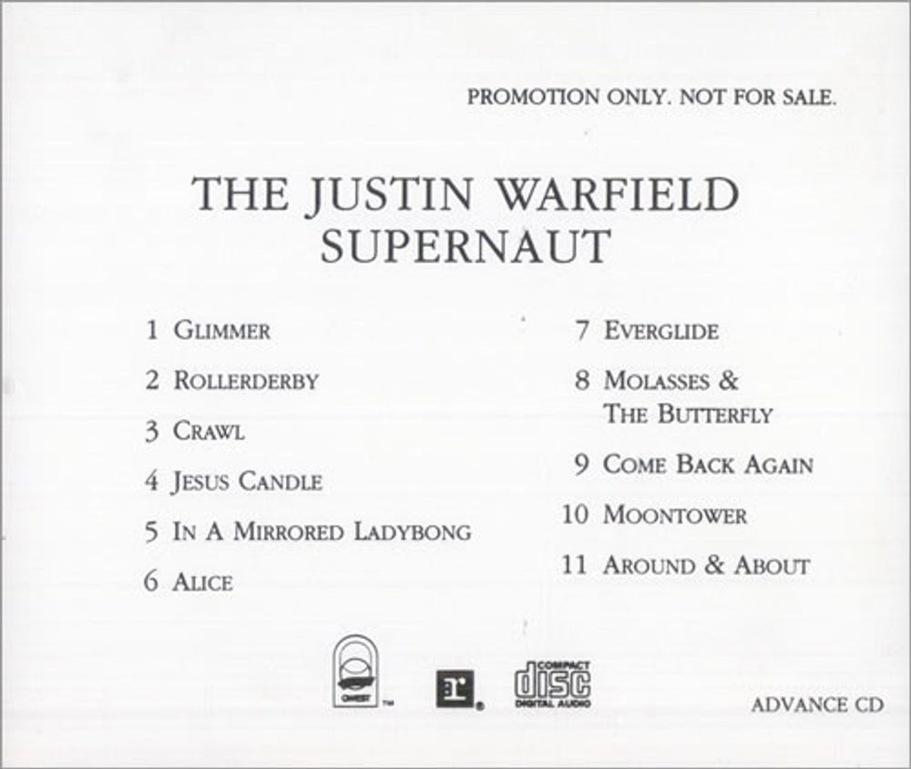 Justin Warfield Supernaut US Promo CD album (CDLP) 245871