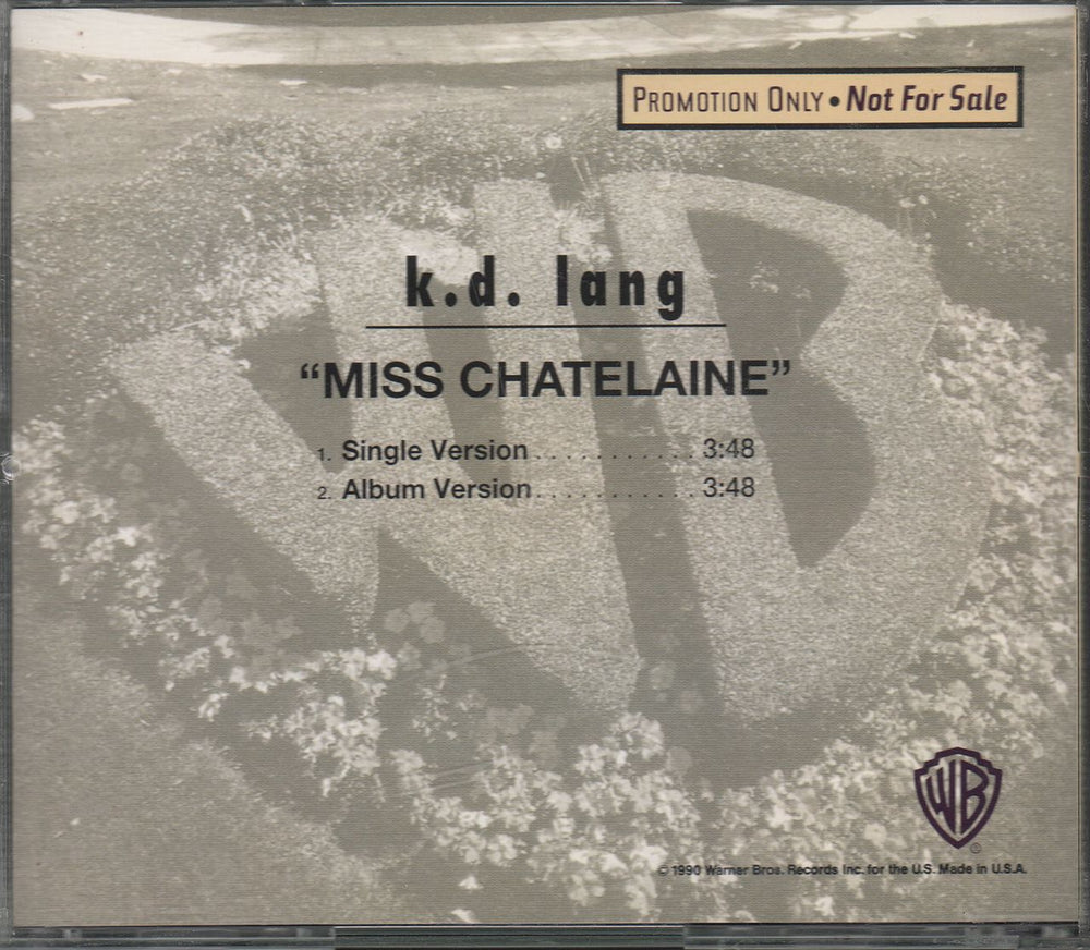 K.D. Lang Miss Chatelaine US Promo CD single (CD5 / 5") KDLC5MI13701