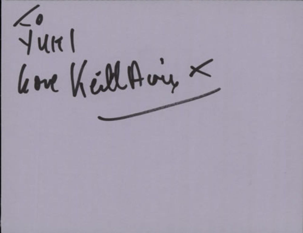 Keith Airey Page From An Autograph Book UK memorabilia AUTOGRAPH