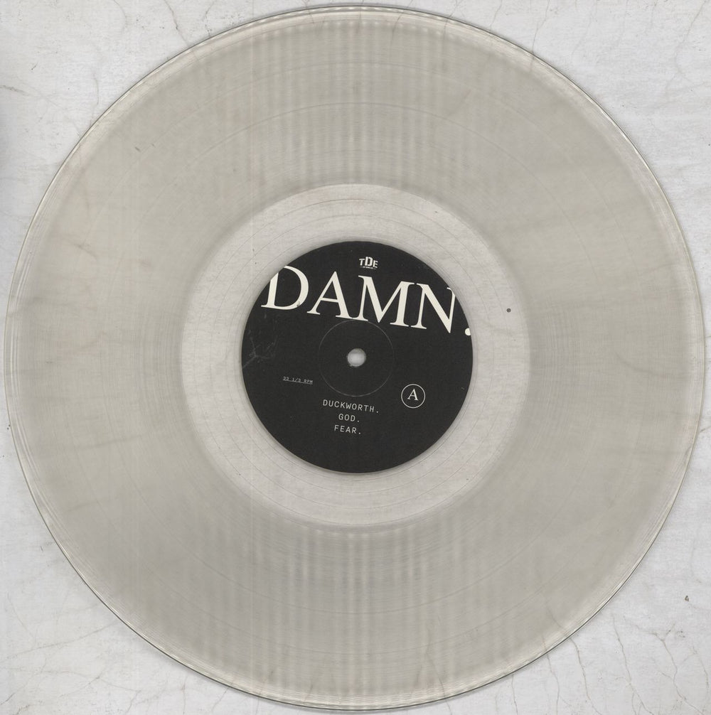 Kendrick Lamar Damn - Clear Vinyl + Numbered Sleeve - EX UK 2-LP vinyl record set (Double LP Album) OH52LDA828641