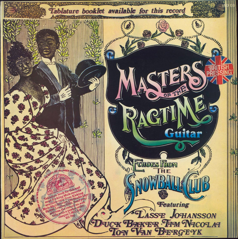 Kicking Mule Masters Of The Ragtime Guitar UK vinyl LP album (LP record) SNKF130