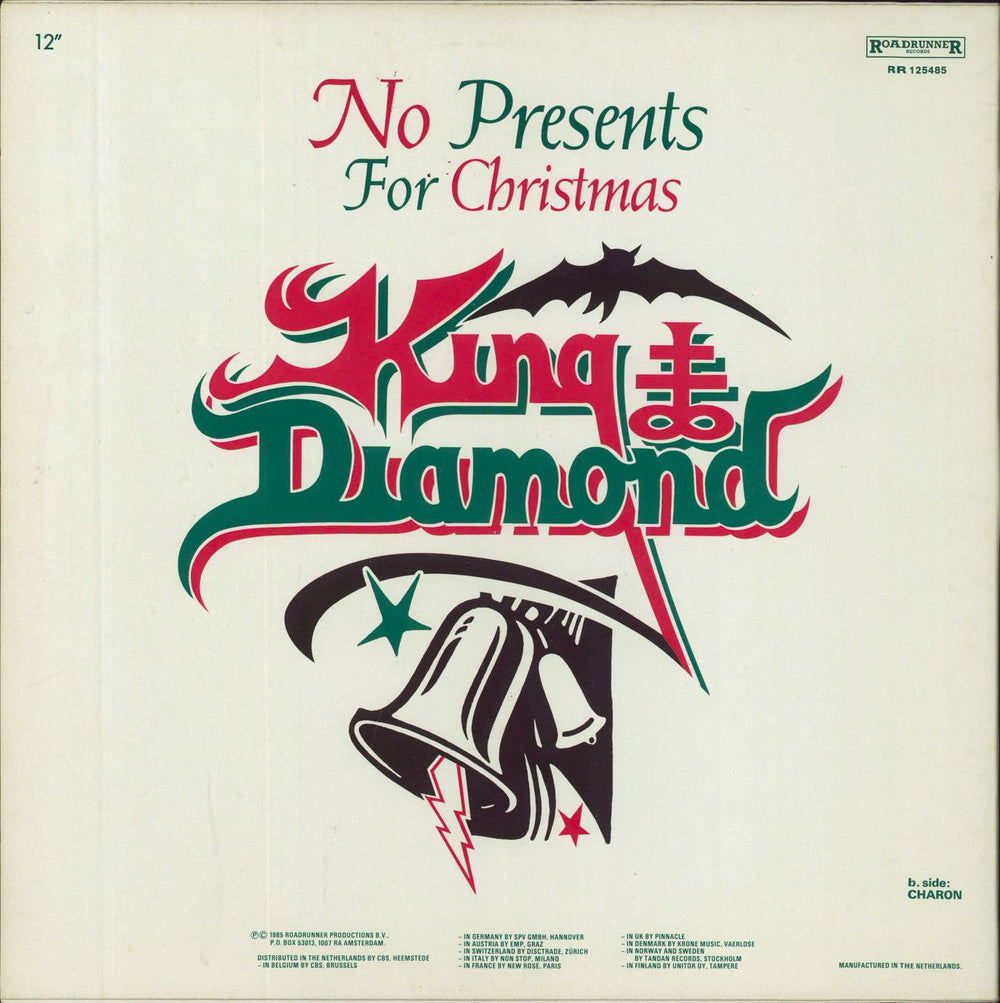 King Diamond No Presents For Christmas UK 12" vinyl single (12 inch record / Maxi-single)