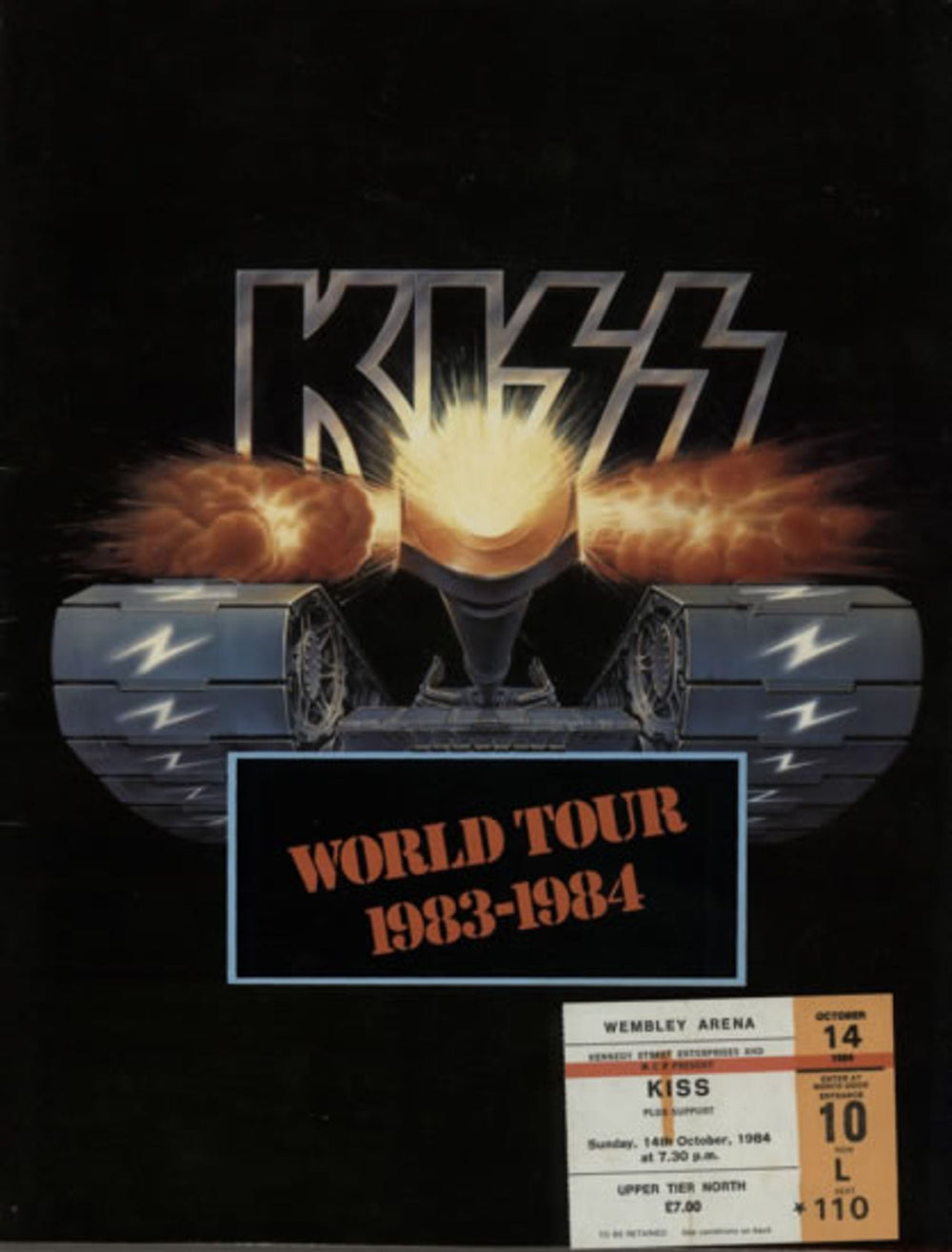 Kiss World Tour 1983-1984 + Ticket Stub UK tour programme TOUR PROGRAMME