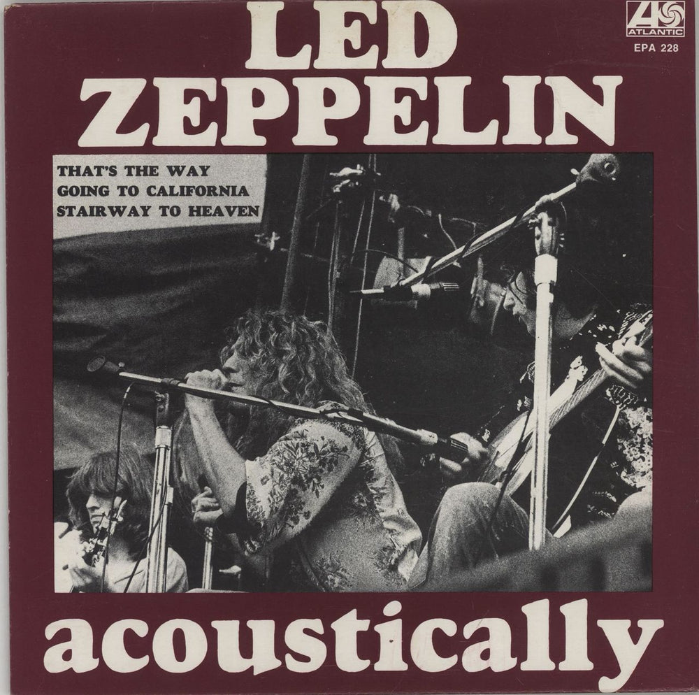 Led Zeppelin Acoustically Australian 7" vinyl single (7 inch record / 45) EPA228