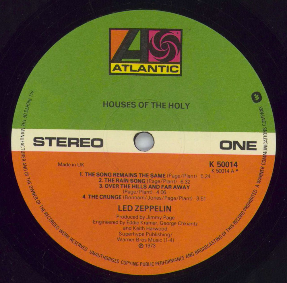 Led Zeppelin Houses Of The Holy - 4th UK vinyl LP album (LP record)