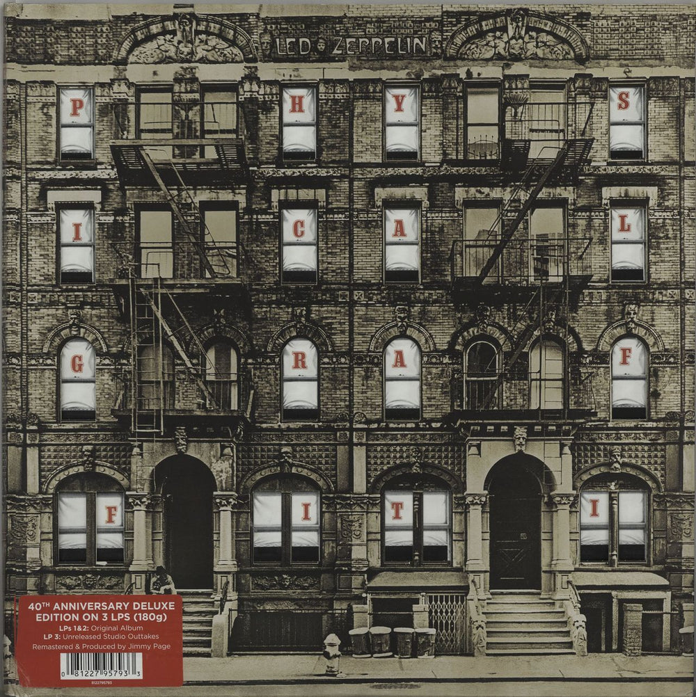 Led Zeppelin Physical Graffiti: Deluxe - 180gm Vinyl + Stickered Sleeve German 3-LP vinyl record set (Triple LP Album) 8122795793