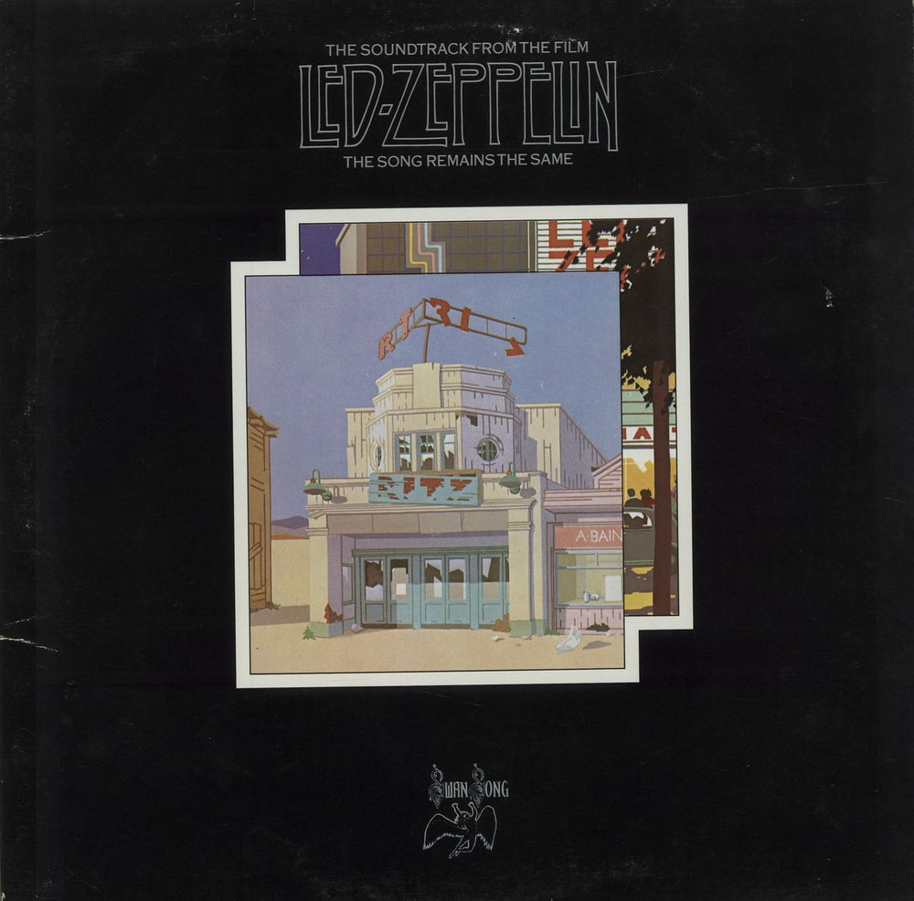 Led Zeppelin The Song Remains The Same - 1st with 3rd Label Variant - VG UK 2-LP vinyl record set (Double LP Album) SSK89402