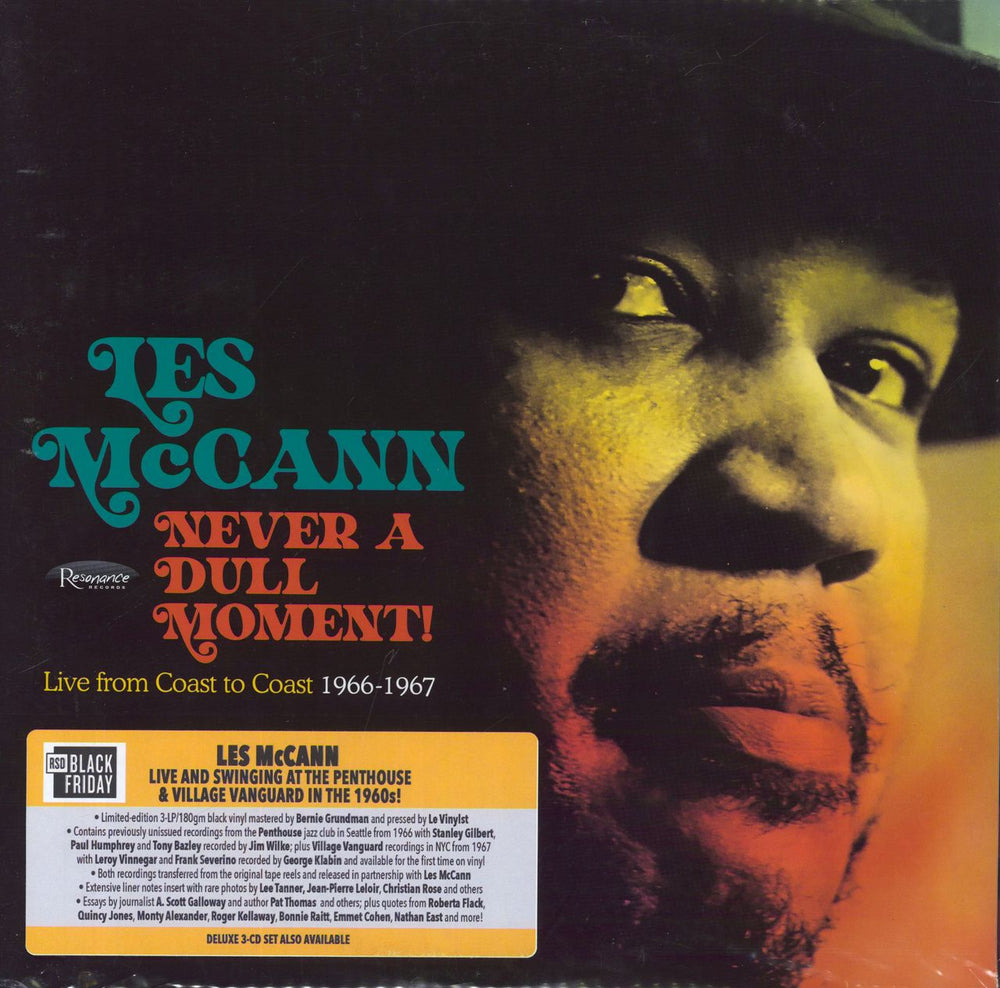 Les McCann Never A Dull Moment! [Live From Coast To Coast 1966-1967] - RSD BF23 - 180 Gram + Numbered US 3-LP vinyl record set (Triple LP Album) HLP-9066