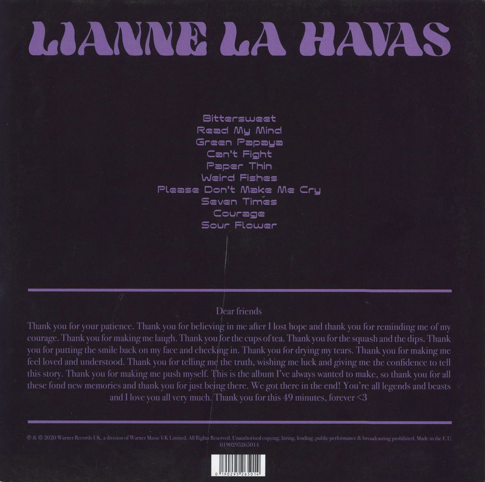 Lianne La Havas Lianne La Havas UK vinyl LP album (LP record) 190295265014