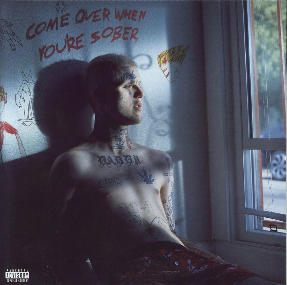 Lil Peep Come Over When You're Sober, Pt. 1 & Pt. 2 - Pink/Black Vinyl - Misprint UK 2-LP vinyl record set (Double LP Album) 19075893371