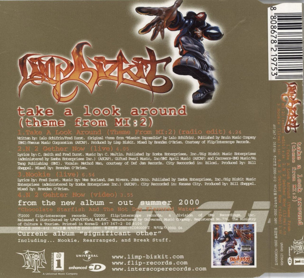 Limp Bizkit Take A Look Around Korean CD single (CD5 / 5") BZKC5TA188368