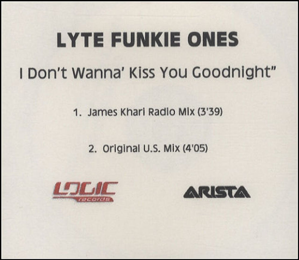 Lite Funky Ones/LFO I Don't Wanna' Kiss You Goodnight UK Promo CD-R acetate CD ACETATE