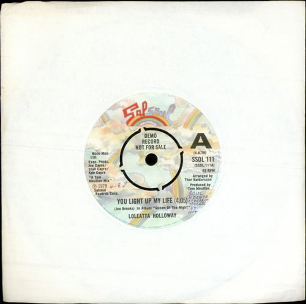 Loleatta Holloway You Light Up My Life - 'A' Label UK Promo 7" vinyl single (7 inch record / 45) SSOL111