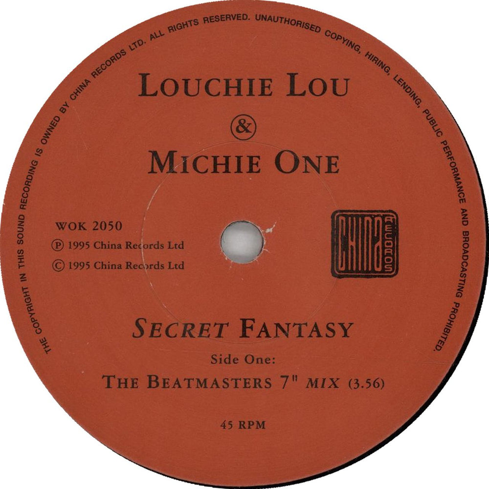 Louchie Lou & Michie One Secret Fantasy UK 7" vinyl single (7 inch record / 45) WOK2050