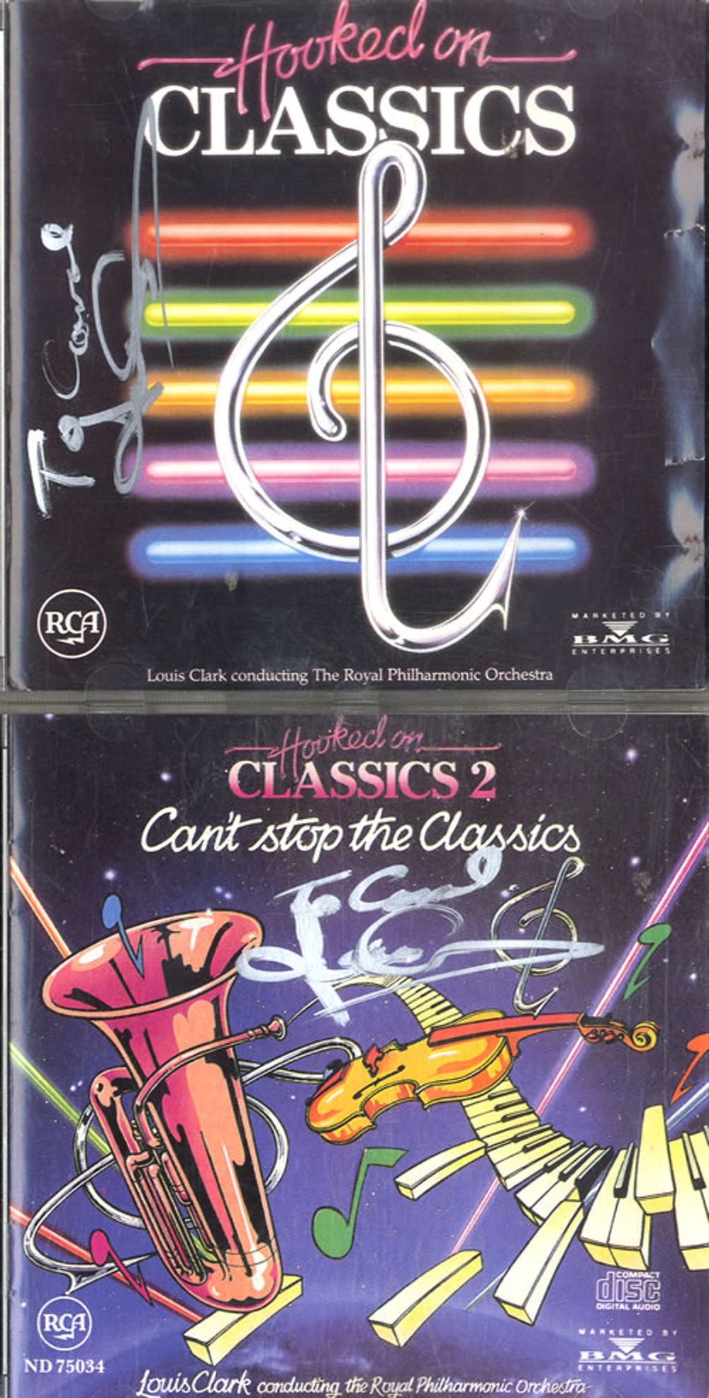 Louis Clark Hooked On Classics 1 & 2 - Autographed by Louis Clark German 2 CD album set (Double CD) ND75034/35