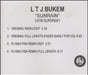 LTJ Bukem Sunrain UK Promo CD-R acetate CD-R ACETATE