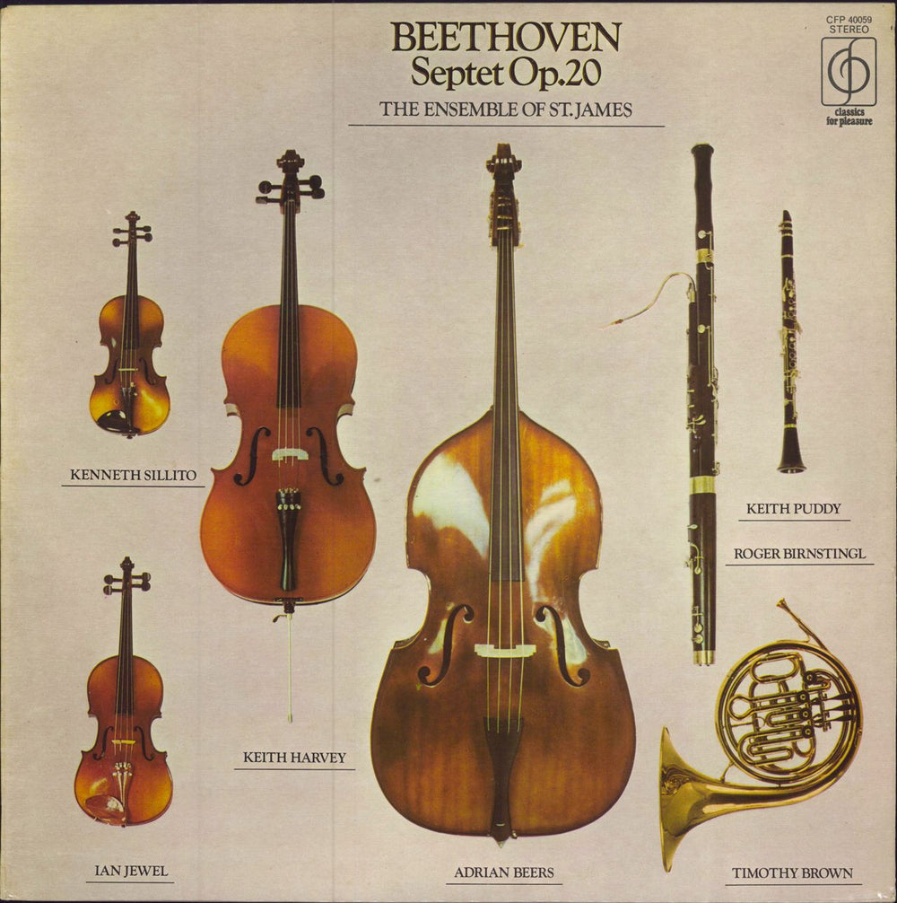 Ludwig Van Beethoven Beethoven - Septet In Eb Major, Op.20 UK vinyl LP album (LP record) CFP40059