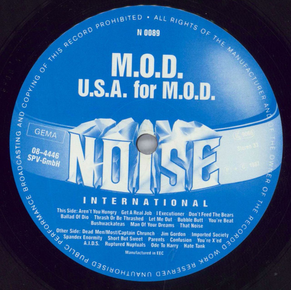 M.O.D. U.S.A For M.O.D - EX German vinyl LP album (LP record) M7ZLPUS820723