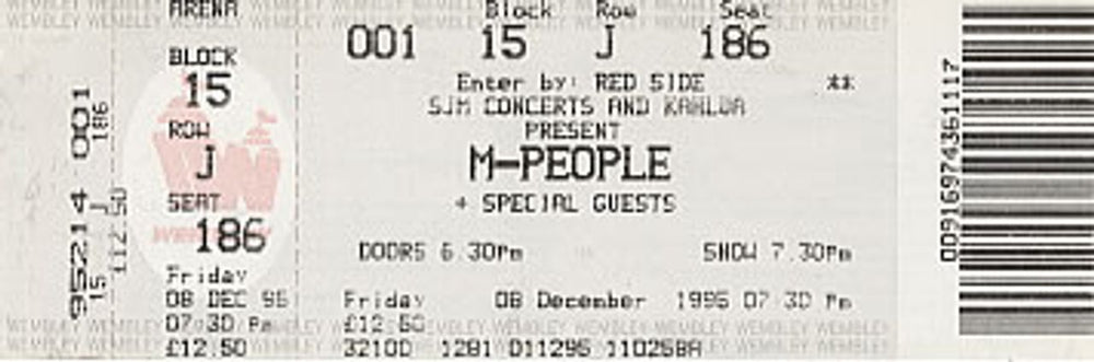 M-People Concert Ticket UK concert ticket