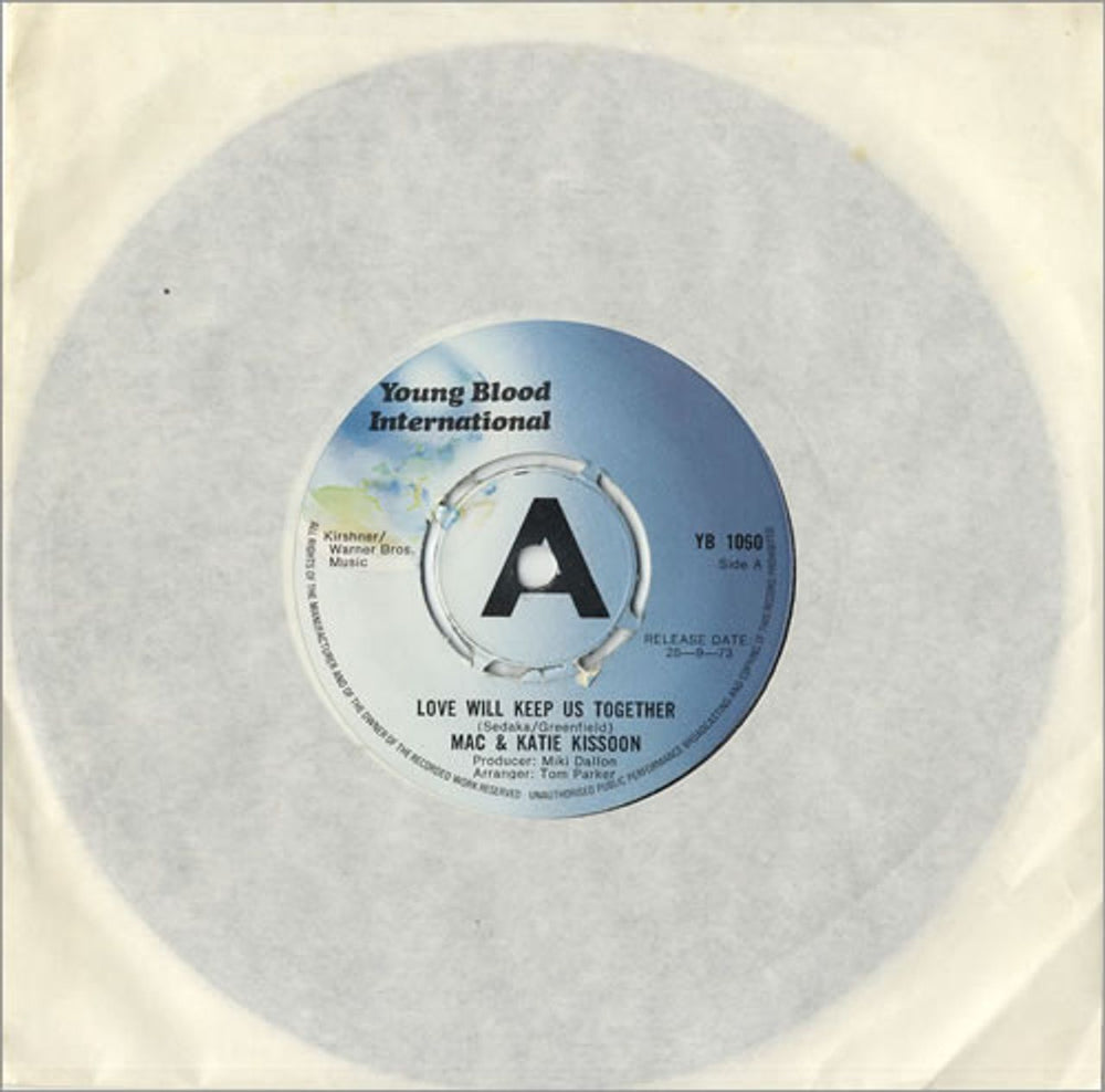 Mac & Katie Kissoon Love Will Keep Us Together UK Promo 7" vinyl single (7 inch record / 45) YB1060