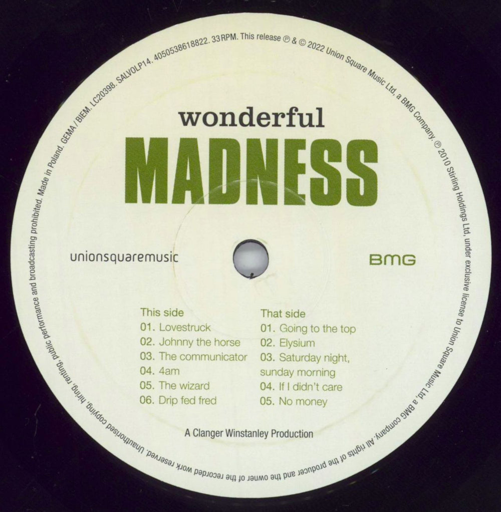 Madness Wonderful - 180g UK vinyl LP album (LP record) MDNLPWO817743