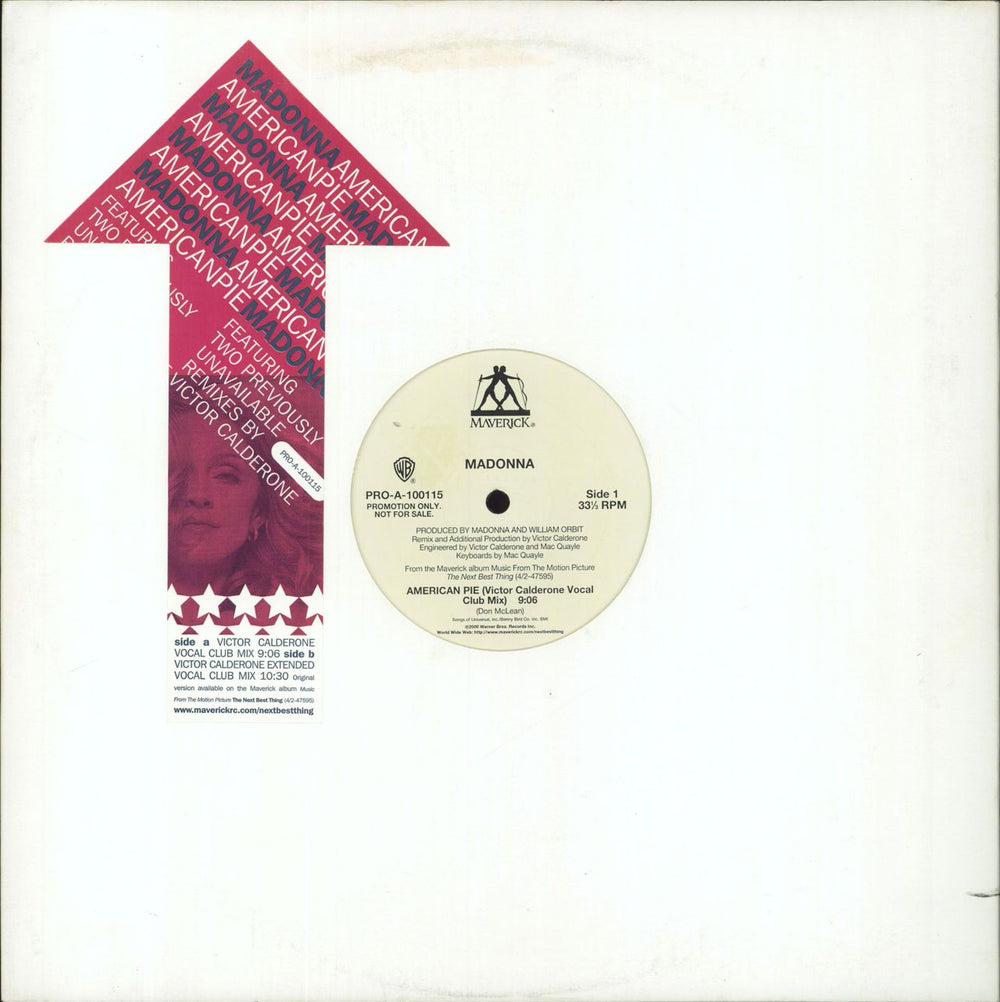 Madonna American Pie - Victor Calderone Remixes US Promo 12" vinyl single (12 inch record / Maxi-single) PRO-A-100115