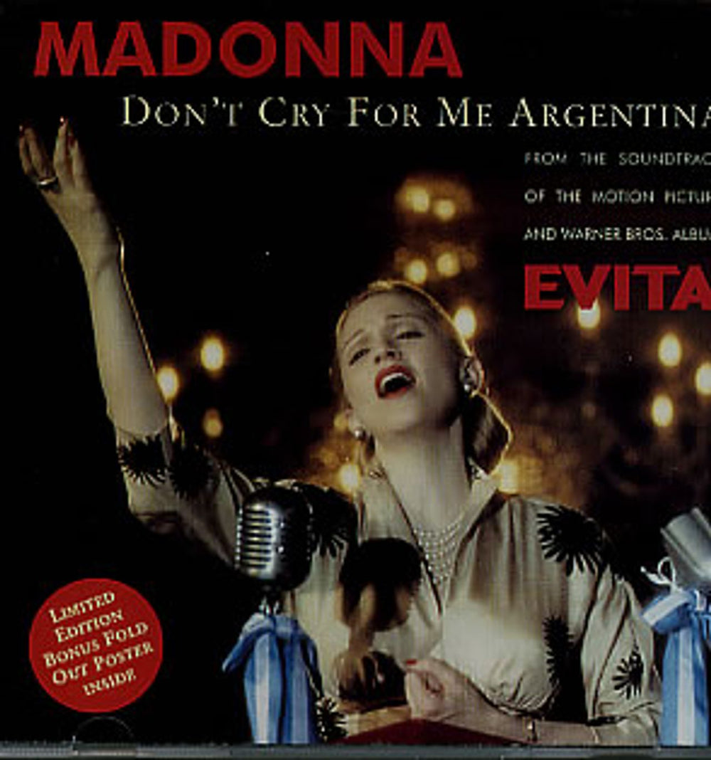 Madonna Don't Cry For Me Argentina - Poster Sleeve Australian CD single (CD5 / 5") 9362438302