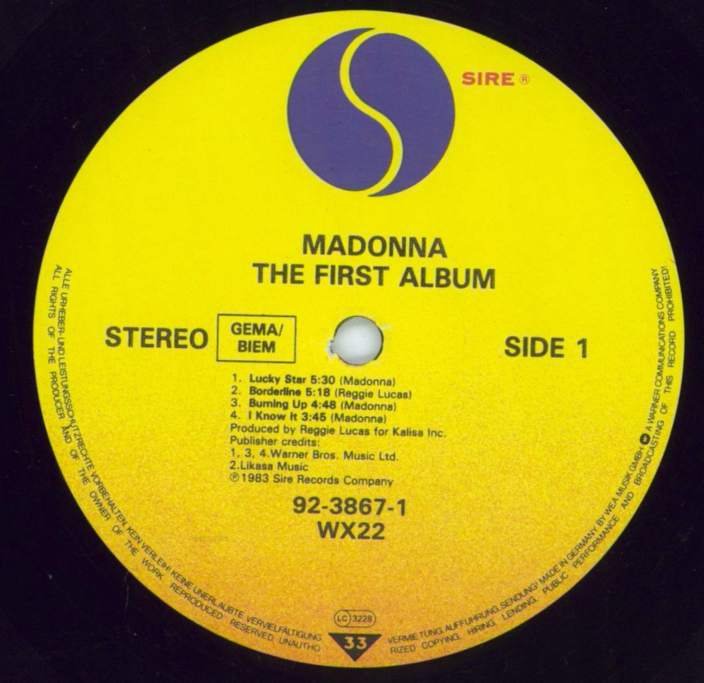 Madonna Madonna - The First Album - Stickered Sleeve - EX UK vinyl LP album (LP record) MADLPMA662650