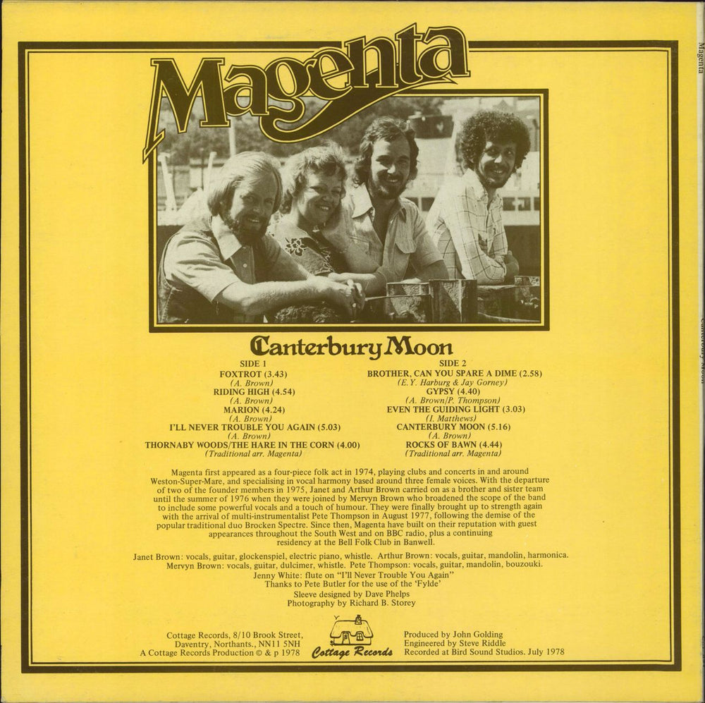 Magenta (Folk) Canterbury Moon UK vinyl LP album (LP record)