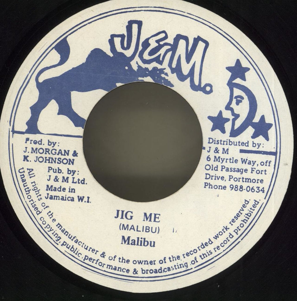 Malibu (Reggae) Jig Me Jamaican 7" vinyl single (7 inch record / 45)