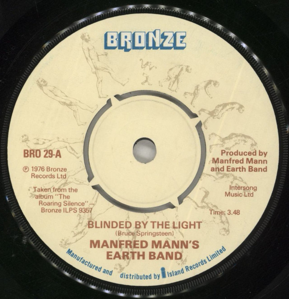 Manfred Mann's Earth Band Blinded By The Light UK 7" vinyl single (7 inch record / 45) BRO29