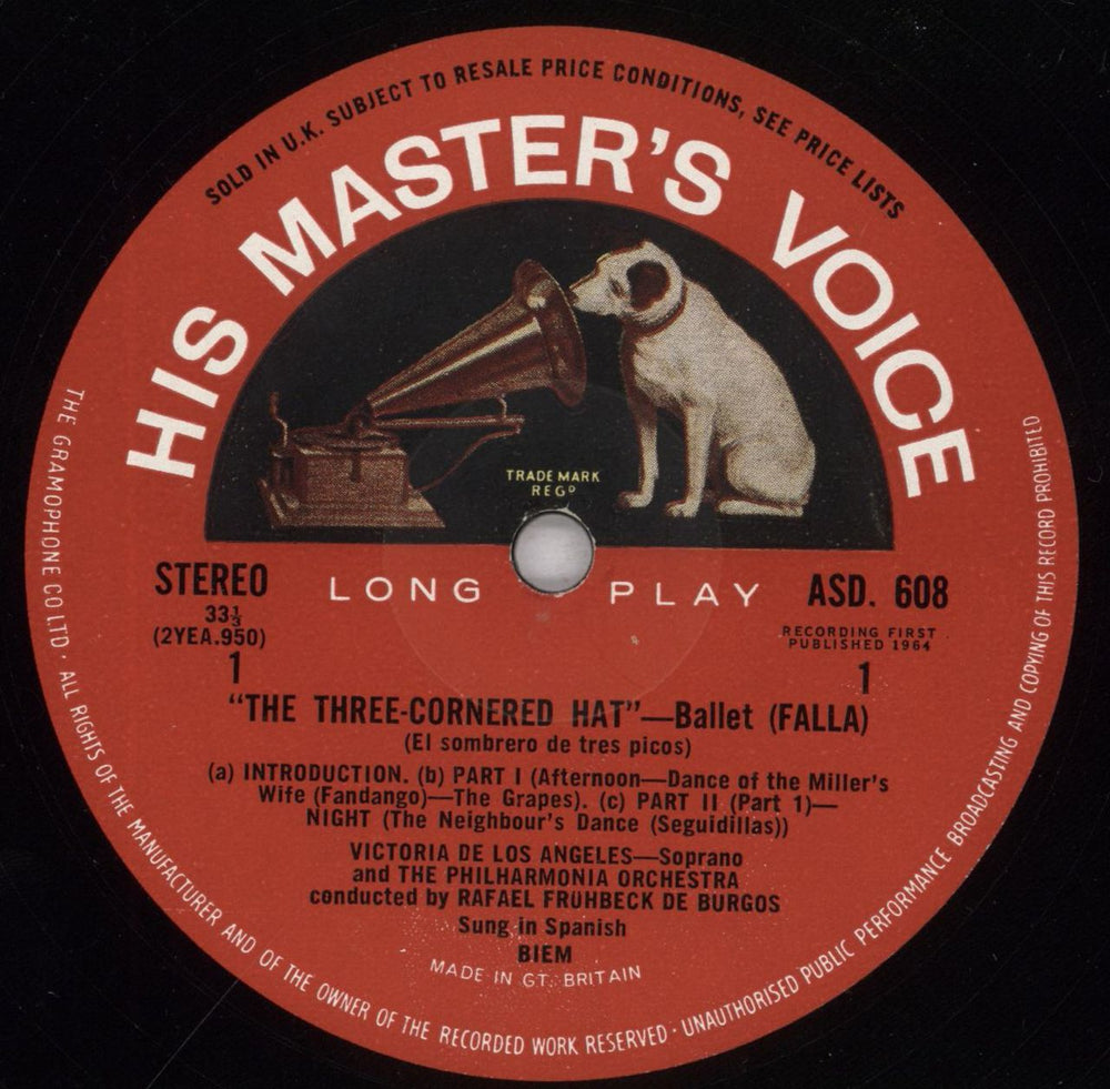 Manuel De Falla The Three Cornered Hat UK vinyl LP album (LP record) M2FLPTH832151