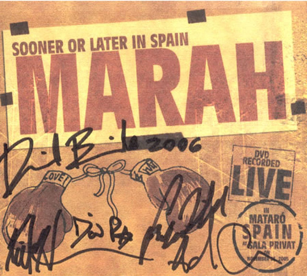 Marah Sooner Or Later In Spain - Signed Picture Sleeve US memorabilia SIGNED DIGIPAK